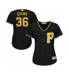 Women's Pittsburgh Pirates #36 Jose Osuna Authentic Black Alternate Cool Base Baseball Player Jersey