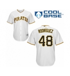 Youth Pittsburgh Pirates #48 Richard Rodriguez Authentic White Home Cool Base Baseball Player Jersey