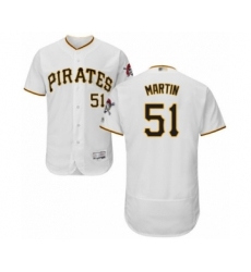 Men's Pittsburgh Pirates #51 Jason Martin White Home Flex Base Authentic Collection Baseball Player Jersey