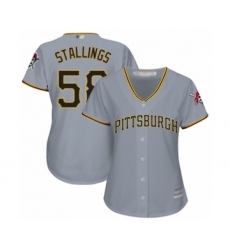 Women's Pittsburgh Pirates #58 Jacob Stallings Authentic Grey Road Cool Base Baseball Player Jersey