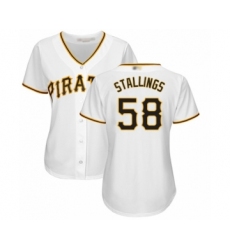 Women's Pittsburgh Pirates #58 Jacob Stallings Authentic White Home Cool Base Baseball Player Jersey