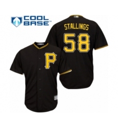 Youth Pittsburgh Pirates #58 Jacob Stallings Authentic Black Alternate Cool Base Baseball Player Jersey