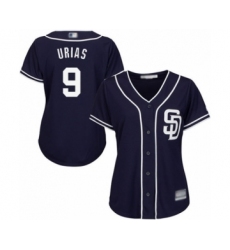 Women's San Diego Padres #9 Luis Urias Authentic Navy Blue Alternate 1 Cool Base Baseball Player Jersey