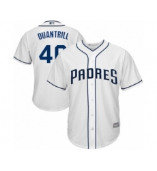 Youth San Diego Padres #40 Cal Quantrill Authentic White Home Cool Base Baseball Player Jersey