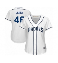 Women's San Diego Padres #46 Eric Lauer Authentic White Home Cool Base Baseball Player Jersey