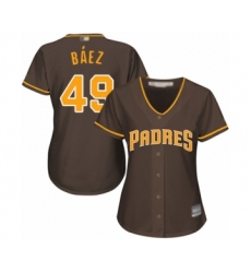 Women's San Diego Padres #49 Michel Baez Authentic Brown Alternate Cool Base Baseball Player Jersey