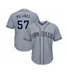Men's San Diego Padres #57 Ronald Bolanos Authentic Grey Road Cool Base Baseball Player Jersey