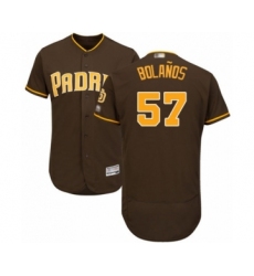 Men's San Diego Padres #57 Ronald Bolanos Brown Alternate Flex Base Authentic Collection Baseball Player Jersey
