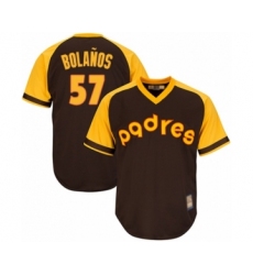 Youth San Diego Padres #57 Ronald Bolanos Authentic Brown Alternate Cooperstown Cool Base Baseball Player Jersey
