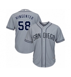 Men's San Diego Padres #58 Trey Wingenter Authentic Grey Road Cool Base Baseball Player Jersey
