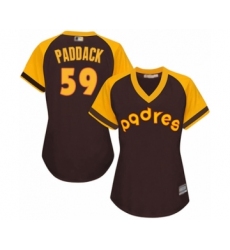 Women's San Diego Padres #59 Chris Paddack Authentic Brown Alternate Cooperstown Cool Base Baseball Player Jersey