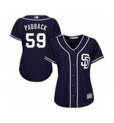 Women's San Diego Padres #59 Chris Paddack Authentic Navy Blue Alternate 1 Cool Base Baseball Player Jersey