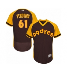 Men's San Diego Padres #61 Luis Perdomo Brown Alternate Cooperstown Authentic Collection Flex Base Baseball Player Jersey