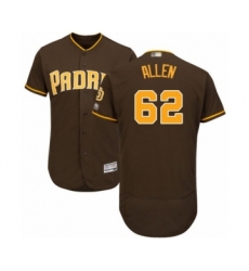 Men's San Diego Padres #62 Austin Allen Brown Alternate Flex Base Authentic Collection Baseball Player Jersey
