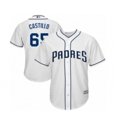 Youth San Diego Padres #65 Jose Castillo Authentic White Home Cool Base Baseball Player Jersey