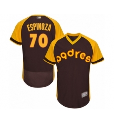 Men's San Diego Padres #70 Anderson Espinoza Brown Alternate Cooperstown Authentic Collection Flex Base Baseball Player Jersey