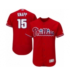 Men's Philadelphia Phillies #15 Andrew Knapp Red Alternate Flex Base Authentic Collection Baseball Player Jersey