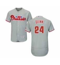 Men's Philadelphia Phillies #24 Roman Quinn Grey Road Flex Base Authentic Collection Baseball Player Jersey