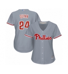 Women's Philadelphia Phillies #24 Roman Quinn Authentic Grey Road Cool Base Baseball Player Jersey