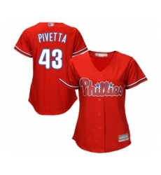 Women's Philadelphia Phillies #43 Nick Pivetta Authentic Red Alternate Cool Base Baseball Player Jersey