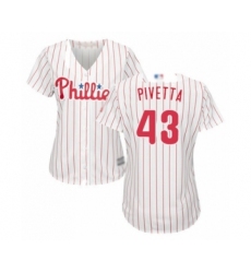 Women's Philadelphia Phillies #43 Nick Pivetta Authentic White Red Strip Home Cool Base Baseball Player Jersey