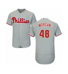 Men's Philadelphia Phillies #46 Adam Morgan Grey Road Flex Base Authentic Collection Baseball Player Jersey