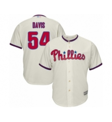 Youth Philadelphia Phillies #54 Austin Davis Authentic Cream Alternate Cool Base Baseball Player Jersey