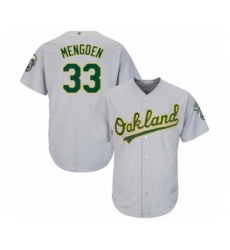 Youth Oakland Athletics #33 Daniel Mengden Authentic Grey Road Cool Base Baseball Player Jersey