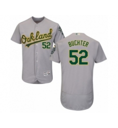 Men's Oakland Athletics #52 Ryan Buchter Grey Road Flex Base Authentic Collection Baseball Player Jersey