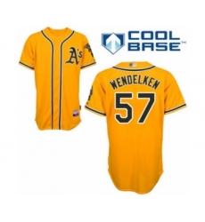 Youth Oakland Athletics #57 J.B. Wendelken Authentic Gold Alternate 2 Cool Base Baseball Player Jersey
