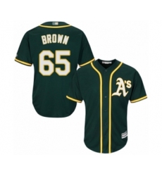 Youth Oakland Athletics #65 Seth Brown Authentic Green Alternate 1 Cool Base Baseball Player Jersey