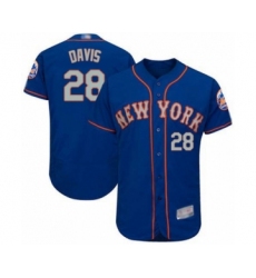 Men's New York Mets #28 J.D. Davis Royal Gray Alternate Flex Base Authentic Collection Baseball Player Jersey