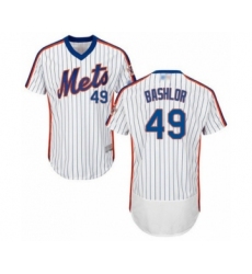 Men's New York Mets #49 Tyler Bashlor White Alternate Flex Base Authentic Collection Baseball Player Jersey
