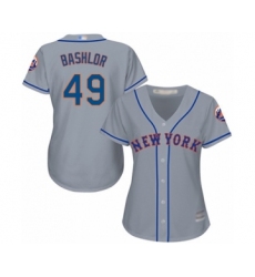 Women's New York Mets #49 Tyler Bashlor Authentic Grey Road Cool Base Baseball Player Jersey