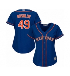 Women's New York Mets #49 Tyler Bashlor Authentic Royal Blue Alternate Road Cool Base Baseball Player Jersey