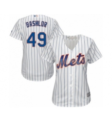Women's New York Mets #49 Tyler Bashlor Authentic White Home Cool Base Baseball Player Jersey