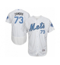 Men's New York Mets #73 Daniel Zamora Authentic White 2016 Father's Day Fashion Flex Base Baseball Player Jersey
