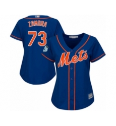 Women's New York Mets #73 Daniel Zamora Authentic Royal Blue Alternate Home Cool Base Baseball Player Jersey