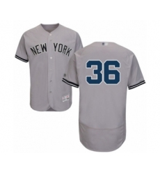 Men's New York Yankees #36 Mike Ford Grey Road Flex Base Authentic Collection Baseball Player Jersey