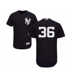 Men's New York Yankees #36 Mike Ford Navy Blue Alternate Flex Base Authentic Collection Baseball Player Jersey