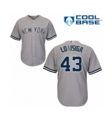 Youth New York Yankees #43 Jonathan Loaisiga Authentic Grey Road Baseball Player Jersey