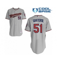 Men's Minnesota Twins #51 Brusdar Graterol Authentic Grey Road Cool Base Baseball Player Jersey