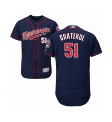 Men's Minnesota Twins #51 Brusdar Graterol Authentic Navy Blue Alternate Flex Base Authentic Collection Baseball Player Jersey