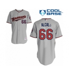 Men's Minnesota Twins #66 Jorge Alcala Authentic Grey Road Cool Base Baseball Player Jersey