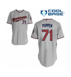 Men's Minnesota Twins #71 Sean Poppen Authentic Grey Road Cool Base Baseball Player Jersey
