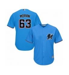 Youth Miami Marlins #63 Brian Moran Authentic Blue Alternate 1 Cool Base Baseball Player Jersey