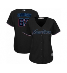 Women's Miami Marlins #63 Monte Harrison Authentic Black Alternate 2 Cool Base Baseball Player Jersey