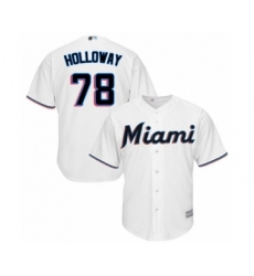 Youth Miami Marlins #78 Jordan Holloway Authentic White Home Cool Base Baseball Player Jersey