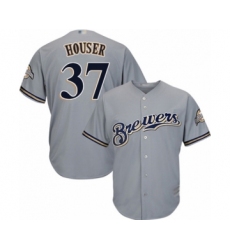 Youth Milwaukee Brewers #37 Adrian Houser Authentic Grey Road Cool Base Baseball Player Jersey