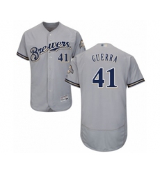 Men's Milwaukee Brewers #41 Junior Guerra Grey Road Flex Base Authentic Collection Baseball Player Jersey